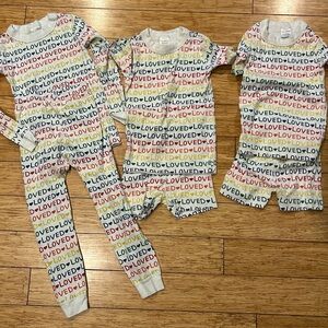 Hanna Andersson Multicolor 'Loved' Kids Pajama Set Lot of 6 Pieces 110cm US 5